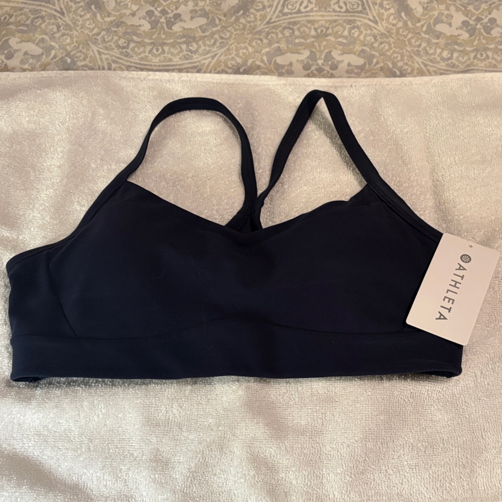 Athleta Navy Blue Vital Bra with Double Straps